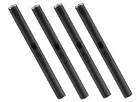 4er-Set Stabfeuerzeug (Länge 18 cm), schwarz, verstellbare Flamme, nachfüllbar