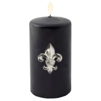 4er Set Kerzenpin Kerzenstecker Lilie, Aluminium vernickelt, Höhe 6,5 cm