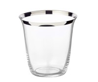 Vase Toby (Höhe 23 cm, Ø 22 cm), mundgeblasenes Kristallglas mit Platinrand
