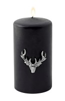 3er-Set Kerzenpin Kerzenstecker Elch, für Stumpenkerzen, Aluminium vernickelt silber, Höhe 4,5 cm