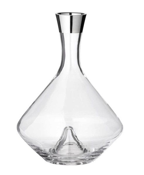 Dekanter Karaffe Frederick, mundgeblasenes Kristallglas mit Platinrand, H 27 cm, Füllmenge 2,1 Liter