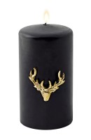 SALE 3er Set Kerzenpin Kerzenstecker Elch für Stumpenkerzen, Aluminium verrnickelt gold, Höhe 4,5 cm