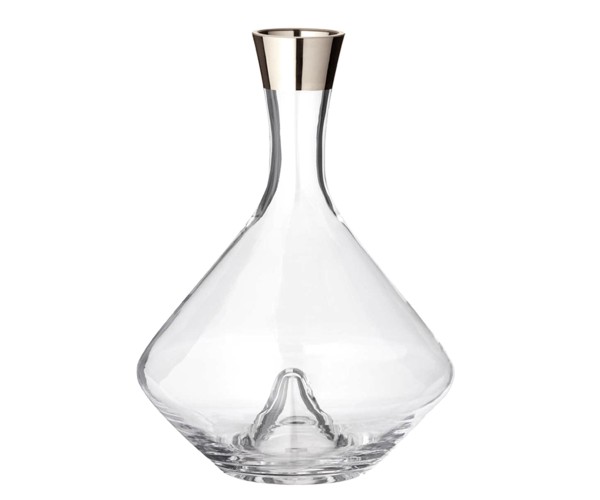 Karaffe Frederick (2,1 Liter), mundgeblasenes Kristallglas, Platinrand