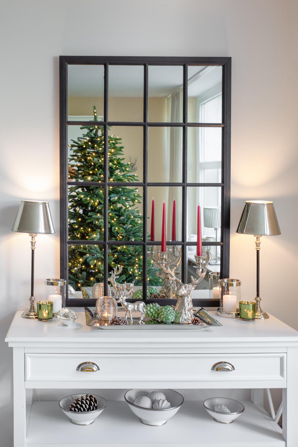 Windlicht Weihnachten Edelstahl (Höhe | 2er-Set Susi Kerzenleuchter | vernickelter 10 cm), silberfarben,