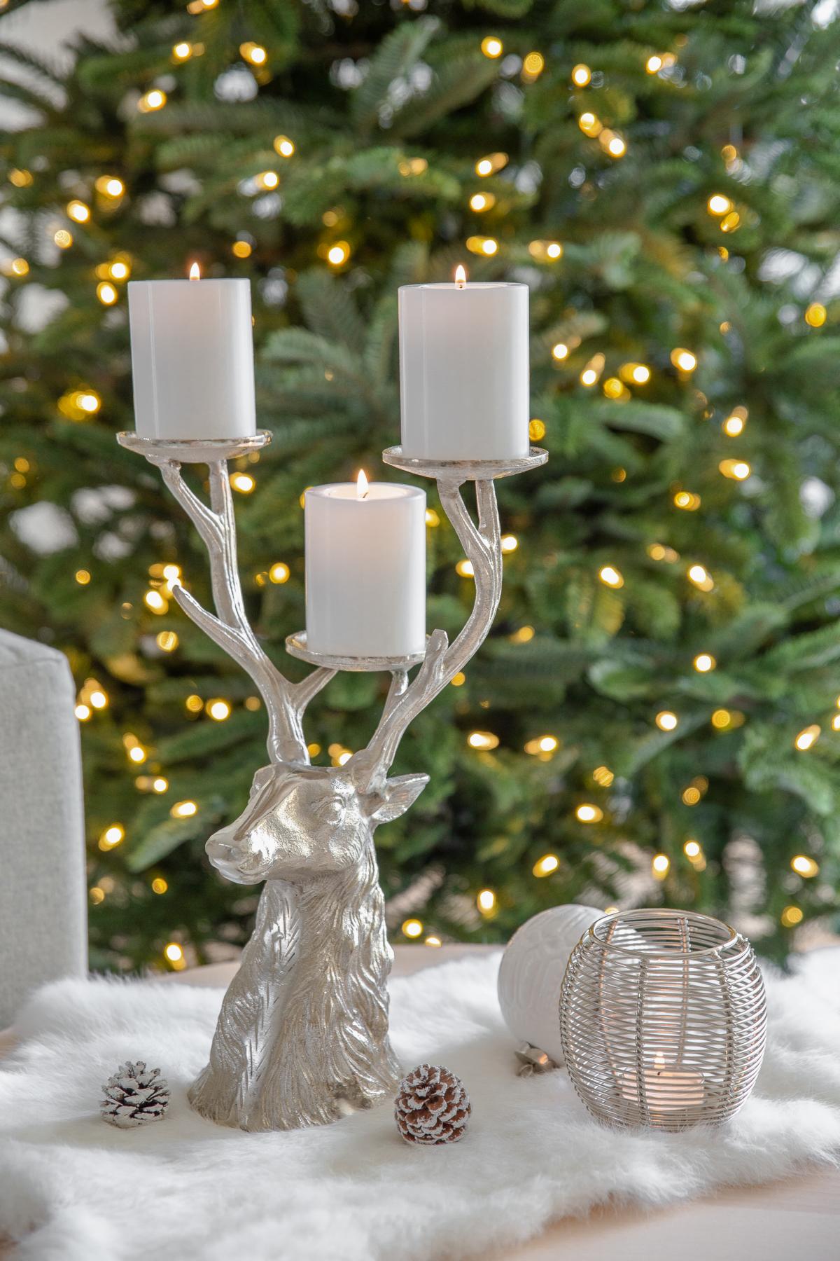 2er-Set Windlicht Susi (Höhe 10 cm), silberfarben, vernickelter Edelstahl |  Kerzenleuchter | Weihnachten