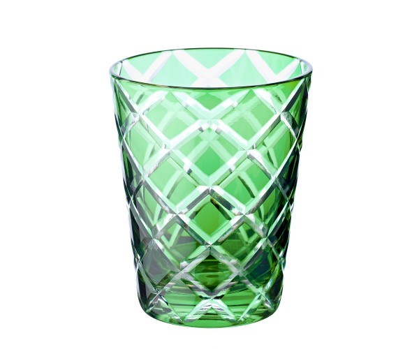 4er Set Kristallgläser Dio, grün, handgeschliffenes Glas, Höhe 10 cm |  Edzard