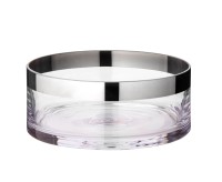 Schale Dekoschale Grit, mundgeblasenes Kristallglas mit Platinrand, Durchmesser 20 cm