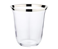 Flaschenkühler Toby (Höhe 23 cm, Ø 23 cm), mundgeblasenes Kristallglas, Platinrand