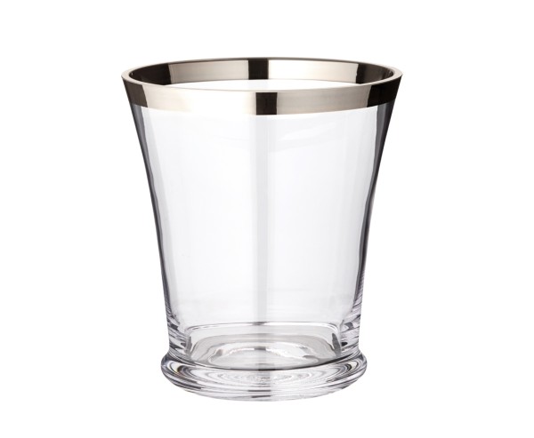 Flaschenkühler Reuben, mundgeblasenes Kristallglas mit Platinrand, Höhe 22 cm, Durchmesser 20 cm