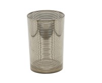 SALE Teelichtglas Teelichthalter Teelicht Hauke, Glas, silber, Höhe 18 cm