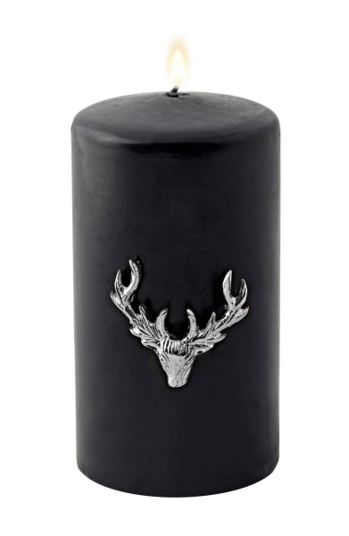 3er Set Kerzenpin Kerzenstecker Elch, für Stumpenkerzen, Aluminium vernickelt silber, Höhe 4,5 cm