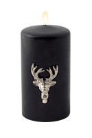 3er-Set Kerzenpin Kerzenstecker Elch, für Stumpenkerzen, Aluminium vernickelt silber, Höhe 6 cm