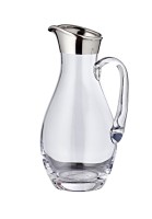Krug Johnny, mundgeblasenes Kristallglas mit Platinrand, Höhe 30 cm, ø 14 cm, Füllmenge 1,8 Liter