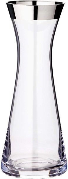Karaffe Hendrik, mundgeblasenes Kristallglas mit Platinrand, H 27 cm, ø 11 cm, Füllmenge 0,8 Liter