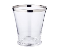 Flaschenkühler Reuben (Höhe 25 cm, Ø 19,5 cm), mundgeblasenes Kristallglas, Platinrand