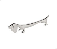 6er Set Messerbank Messerbänkchen Hund / Dackel, edel versilbert, anlaufgeschützt, Länge 9 cm